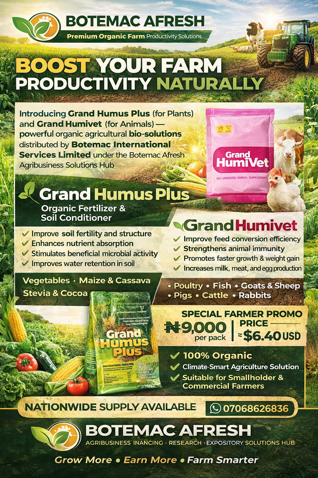 FARMERS! INCREASE YOUR YIELD & ANIMAL PRODUCTIVITY NATURALLY!